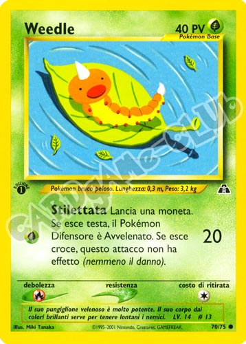 70 / 75 Weedle comune 1a edizione (IT) -NEAR MINT-