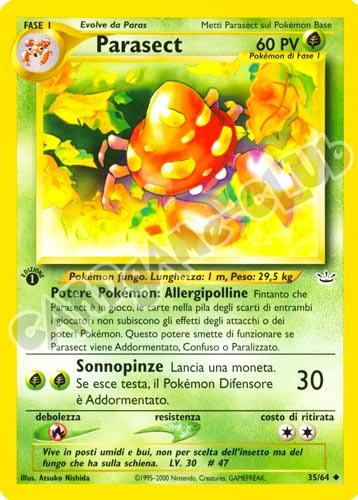 35 / 64 Parasect non comune 1a edizione (IT) -NEAR MINT-