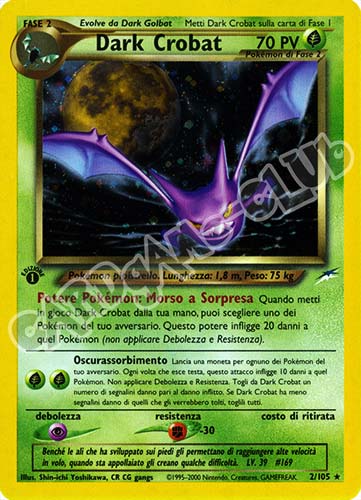 002 / 105 Dark Crobat rara foil 1a edizione (IT) -NEAR MINT-