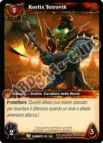 ELEMENTS 137 / 220 Korlix Tetrovik comune (IT) -NEAR MINT-