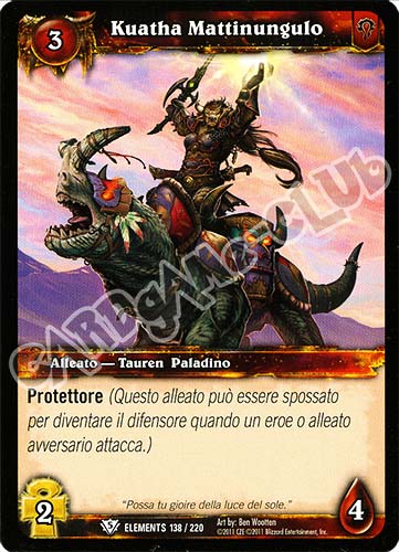 ELEMENTS 138 / 220 Kuatha Mattinungulo comune (IT) -NEAR MINT-