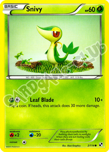 002 / 114 Snivy comune (EN) -NEAR MINT-