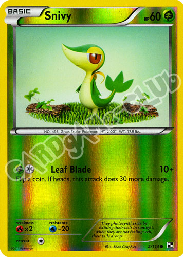 002 / 114 Snivy comune foil reverse (EN) -NEAR MINT-