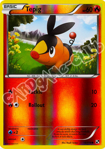 015 / 114 Tepig comune foil reverse (EN) -NEAR MINT-