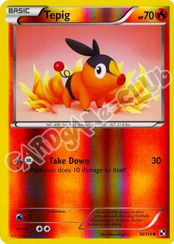016 / 114 Tepig comune foil reverse (EN) -NEAR MINT-
