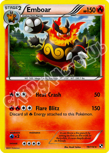 019 / 114 Emboar rara foil (EN) -NEAR MINT-