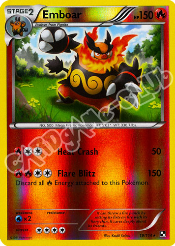 019 / 114 Emboar rara foil reverse (EN) -NEAR MINT-