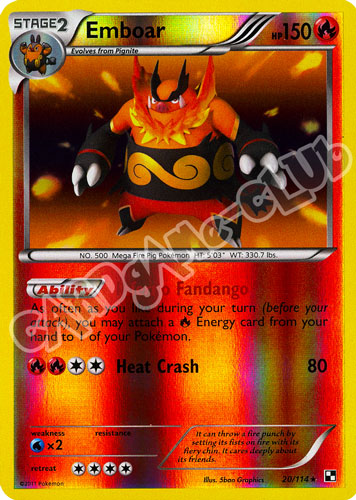 020 / 114 Emboar rara foil reverse (EN) -NEAR MINT-