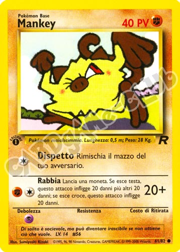 61 / 82 Mankey comune 1a edizione (IT) -NEAR MINT-