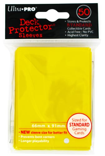 Proteggi carte standard pacchetto da 50 bustine 66mm x 91mm Canary Yellow
