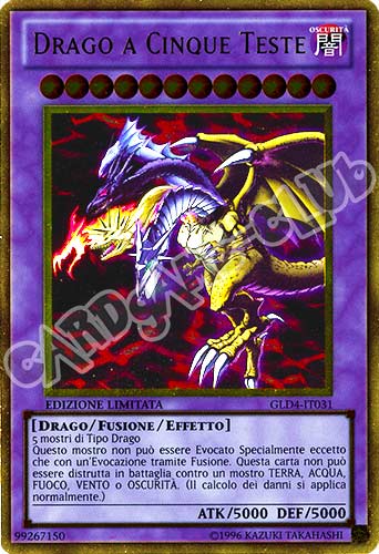 GLD4-IT031 Drago a Cinque Teste rara oro Edizione Limitata (IT) -NEAR MINT-