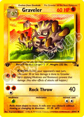 37 / 62 Graveler non comune 1st edition (EN) -NEAR MINT-