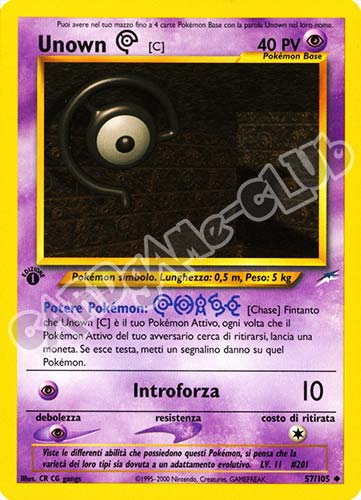 057 / 105 Unown C non comune 1a edizione (IT) -NEAR MINT-
