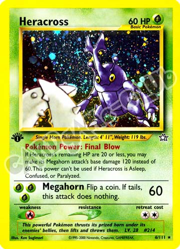 006 / 111 Heracross rara foil 1st edition (EN) -NEAR MINT-