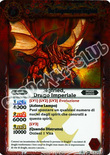 X 005 Sigfried, Drago Imperiale rara x (IT)