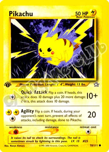 070 / 111 Pikachu comune 1st edition (EN) -NEAR MINT-