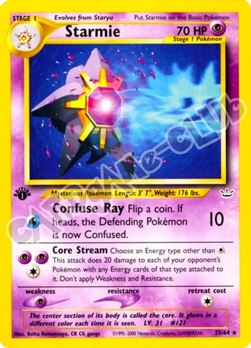 25 / 66 Starmie rara 1st edition (EN) -NEAR MINT-