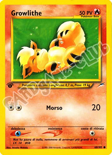 068 / 105 Growlithe comune 1a edizione (IT)  -PLAYED-