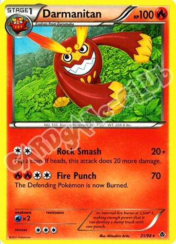 21 / 98 Darmanitan rara (EN) -NEAR MINT-