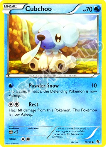 28 / 98 Cubchoo comune (EN) -NEAR MINT-