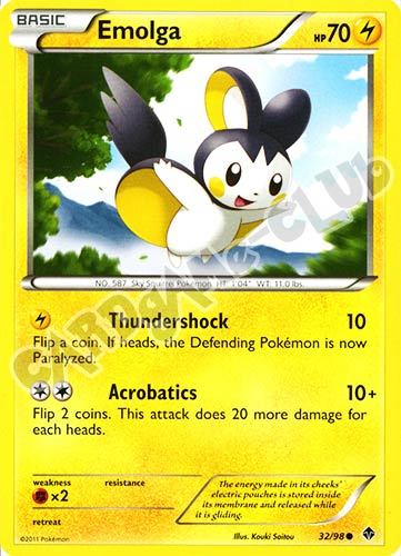 32 / 98 Emolga comune (EN) -NEAR MINT-