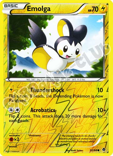 32 / 98 Emolga comune foil reverse (EN) -NEAR MINT-
