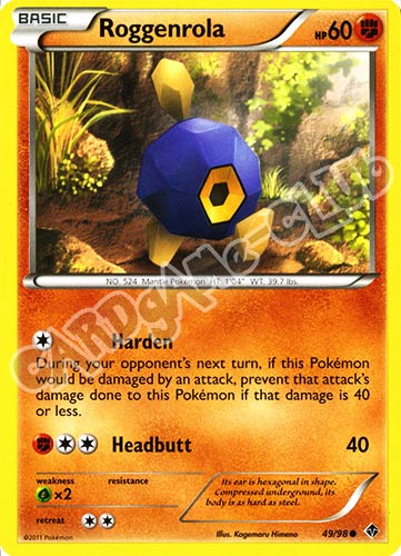 49 / 98 Roggenrola comune (EN) -NEAR MINT-