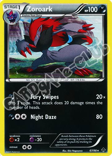 67 / 98 Zoroark rara foil (EN) -NEAR MINT-