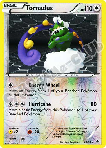 89 / 98 Tornadus rara foil reverse (EN) -NEAR MINT-
