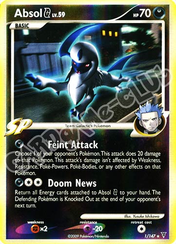 001 / 147 Absol LV.59 rara foil reverse (EN) -NEAR MINT-