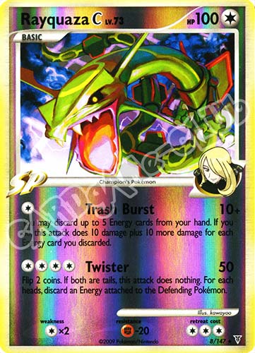 008 / 147 Rayquaza C LV.73 rara foil reverse (EN) -NEAR MINT-