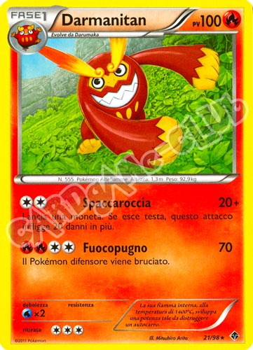 21 / 98 Darmanitan rara (IT) -NEAR MINT-