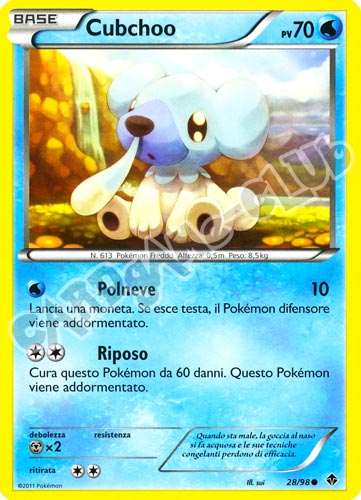 28 / 98 Cubchoo comune (IT) -NEAR MINT-