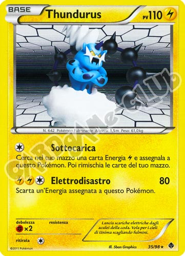 35 / 98 Thundurus rara foil (IT) -NEAR MINT-