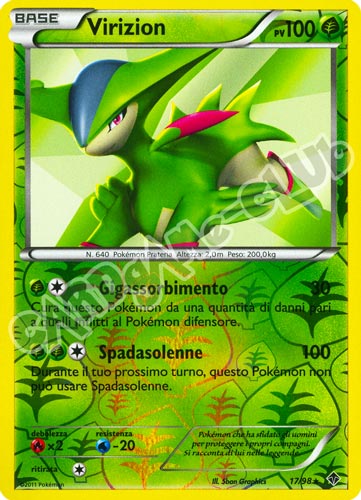 17 / 98 Virizion rara foil reverse (IT)  -PLAYED-