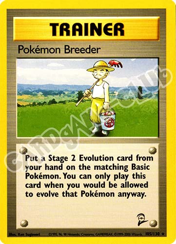 105 / 130 Pokemon Breeder rara unlimited (EN) -NEAR MINT-