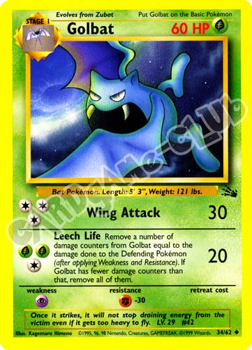 34 / 62 Golbat non comune unlimited (EN) -NEAR MINT-
