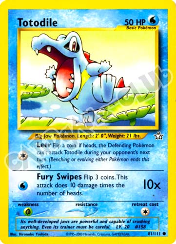 081 / 111 Totodile Lv. 20 comune unlimited (EN) -NEAR MINT-
