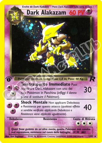 01 / 82 Dark Alakazam rara foil 1a edizione (IT) -NEAR MINT-