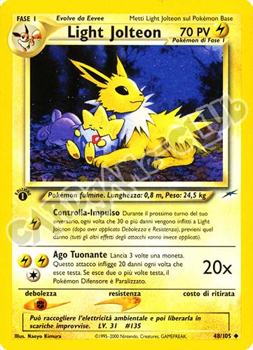048 / 105 Light Jolteon non comune 1a edizione (IT) -NEAR MINT-