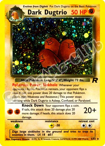 06 / 82 Dark Dugtrio rara foil unlimited (EN) -NEAR MINT-