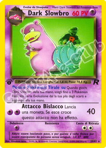 29 / 82 Dark Slowbro rara 1a edizione (IT) -NEAR MINT-