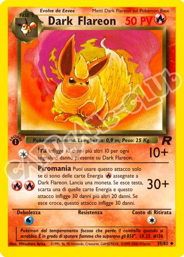 35 / 82 Dark Flareon non comune 1a edizione (IT) -NEAR MINT-