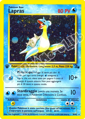 10 / 62 Lapras rara foil 1a edizione (IT) -NEAR MINT-