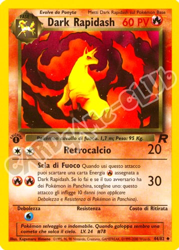 44 / 82 Dark Rapidash non comune 1a edizione (IT) -NEAR MINT-