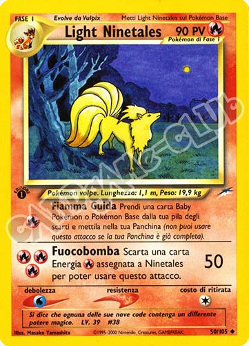 050 / 105 Light Ninetales non comune 1a edizione (IT) -NEAR MINT-