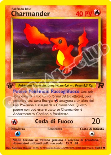 50 / 82 Charmander comune 1a edizione (IT) -NEAR MINT-