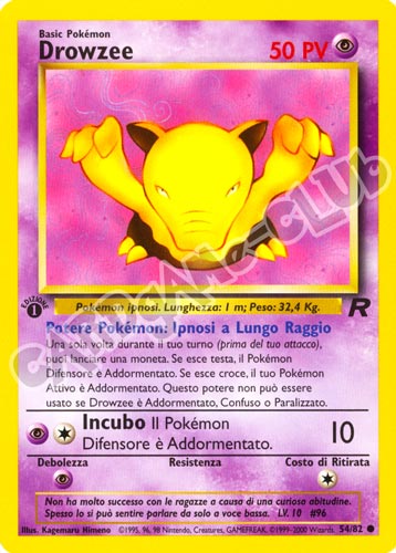 54 / 82 Drowzee comune 1a edizione (IT) -NEAR MINT-