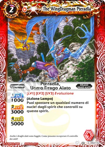 002 / 132 Pteradia, Uomo Drago Alato Rosso (IT) -NEAR MINT-
