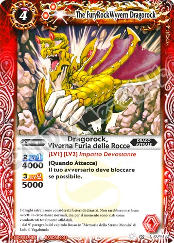 004 / 132 Dragorock, Viverna Furia delle Rocce Rosso (IT) -NEAR MINT-